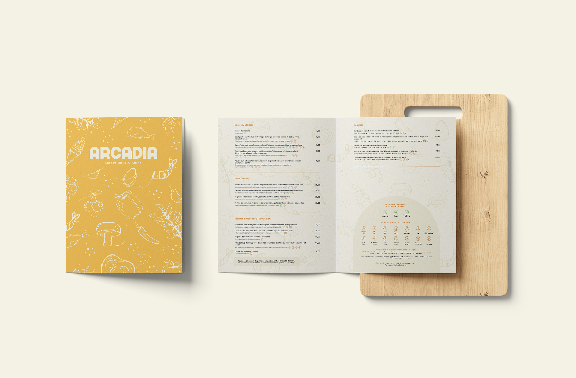 Arcadia - Menu