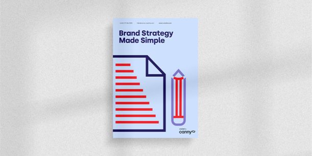 brand strategy template on grey background