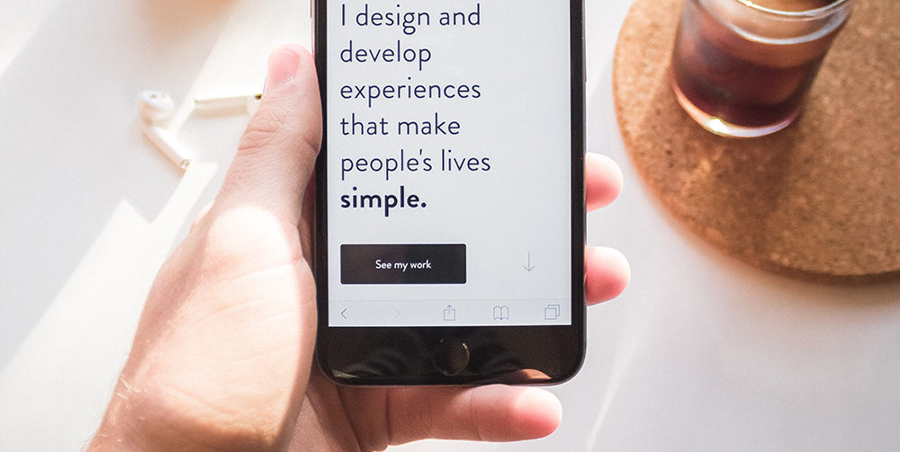 Someone's brand purpose shown written out on an iPhone screen in someone's hand