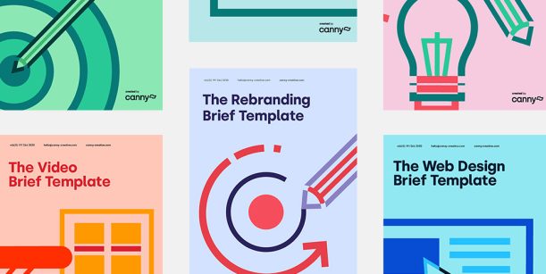 canny brief templates in a collage