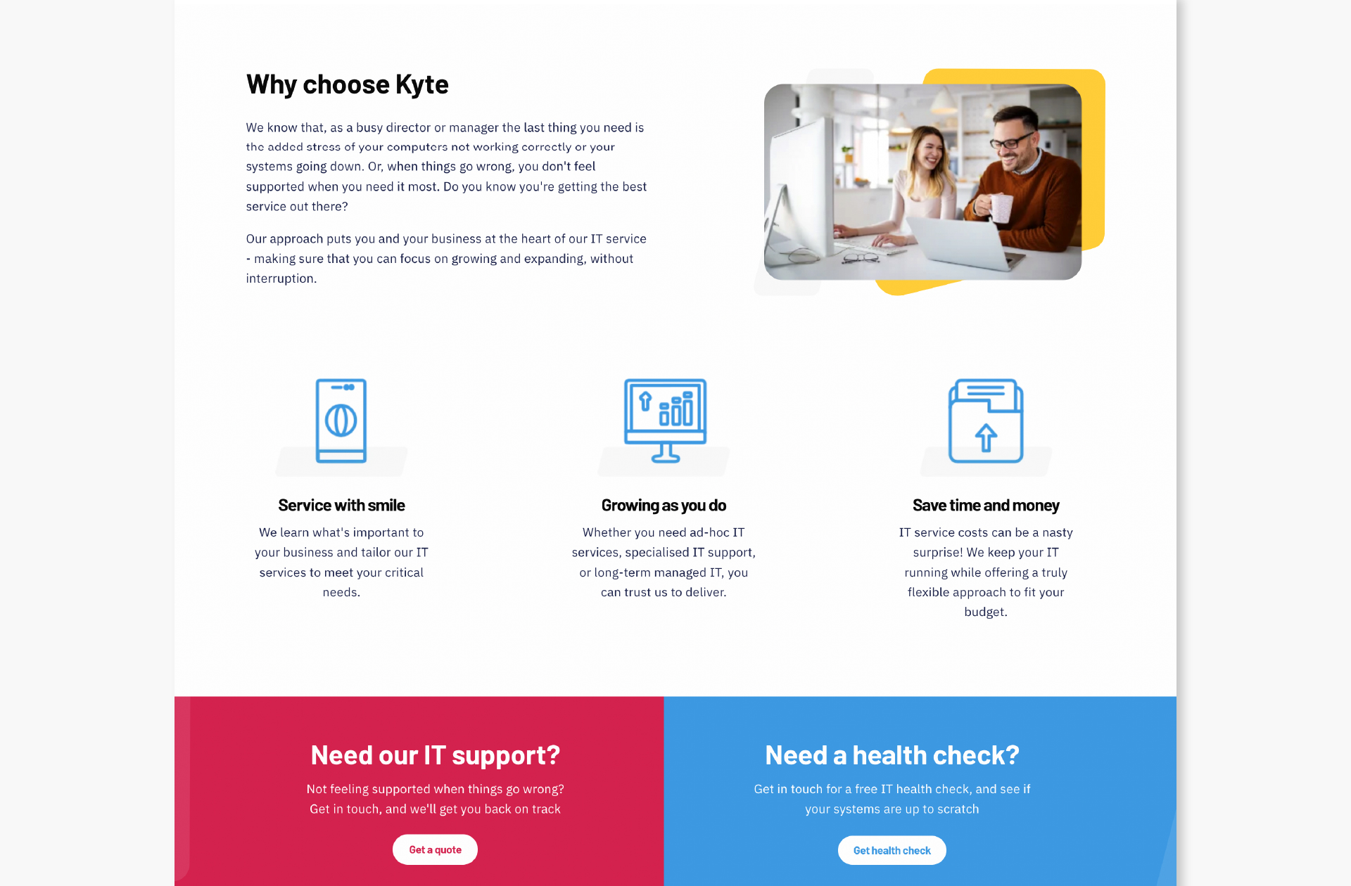Kyte - Website on Desktop