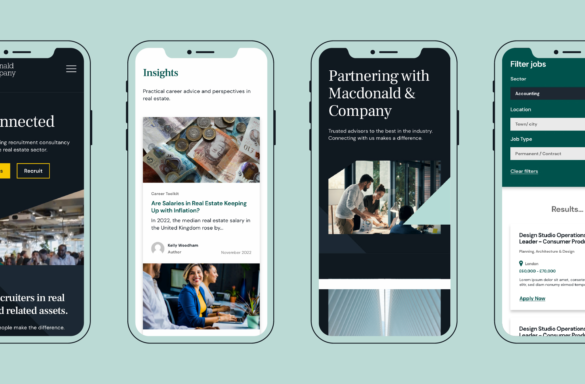 Macdonald & Company - Website on Mobile