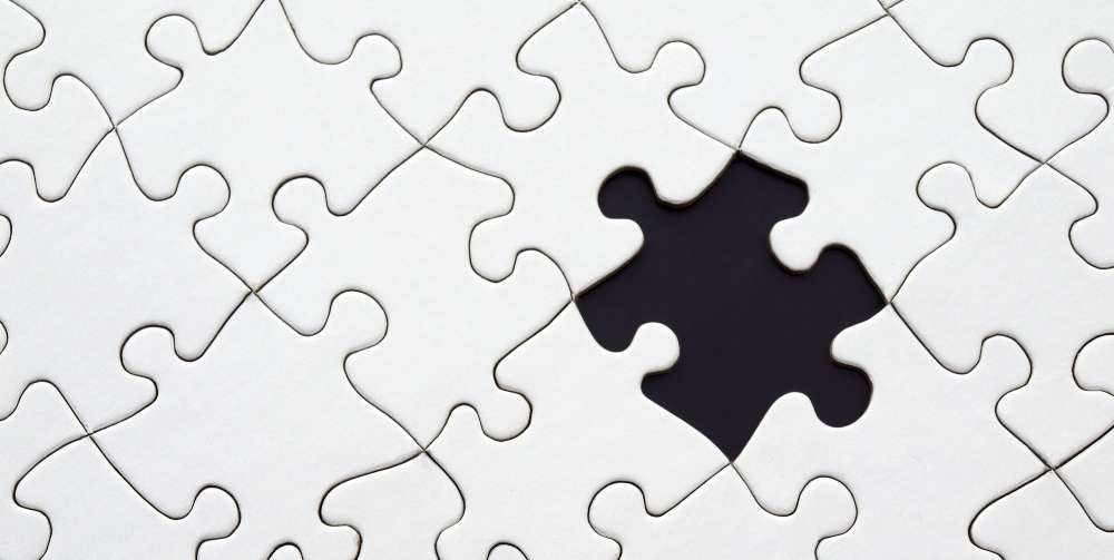 white jigsaw puzzle illustration