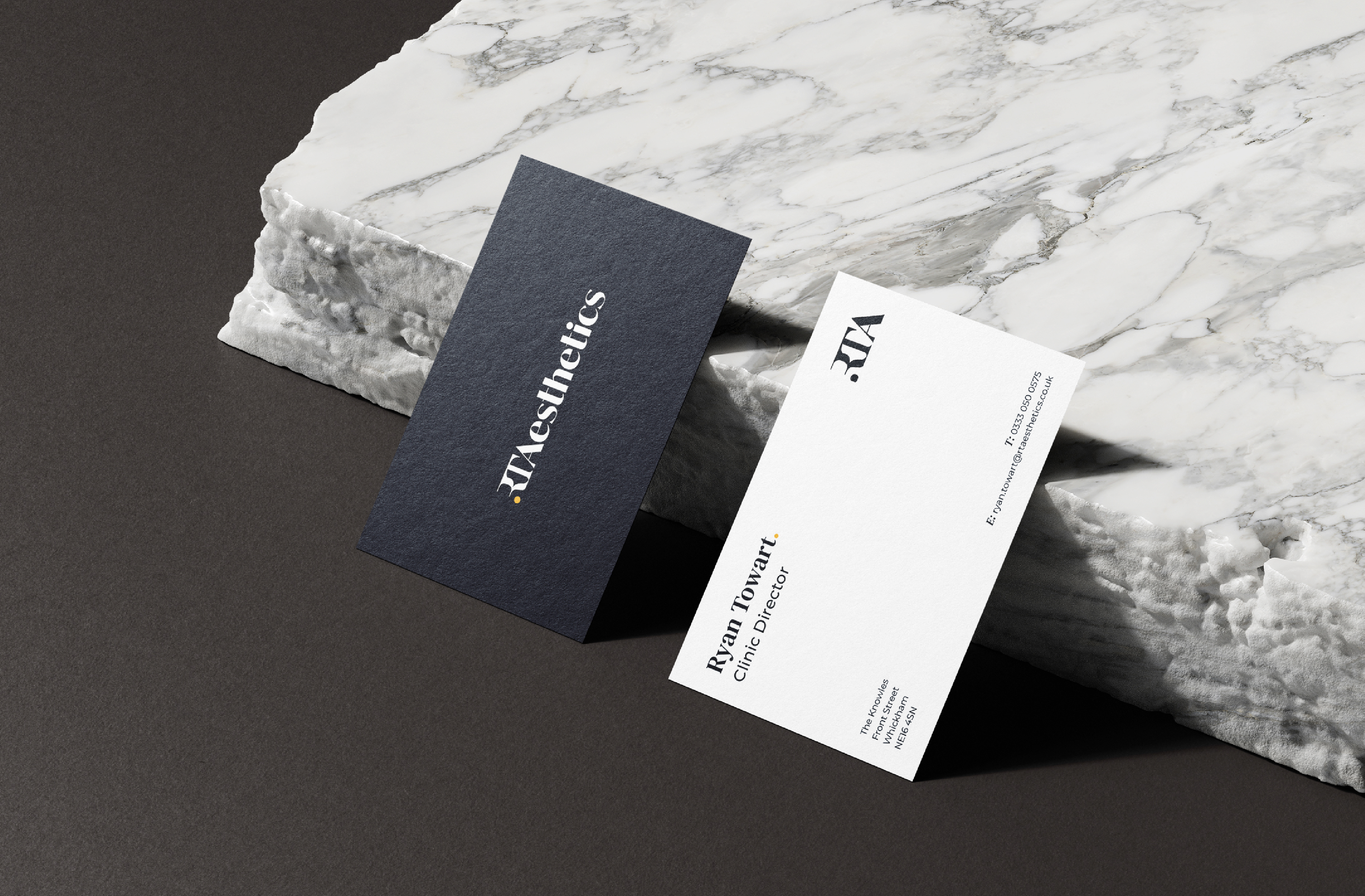 black and white business card