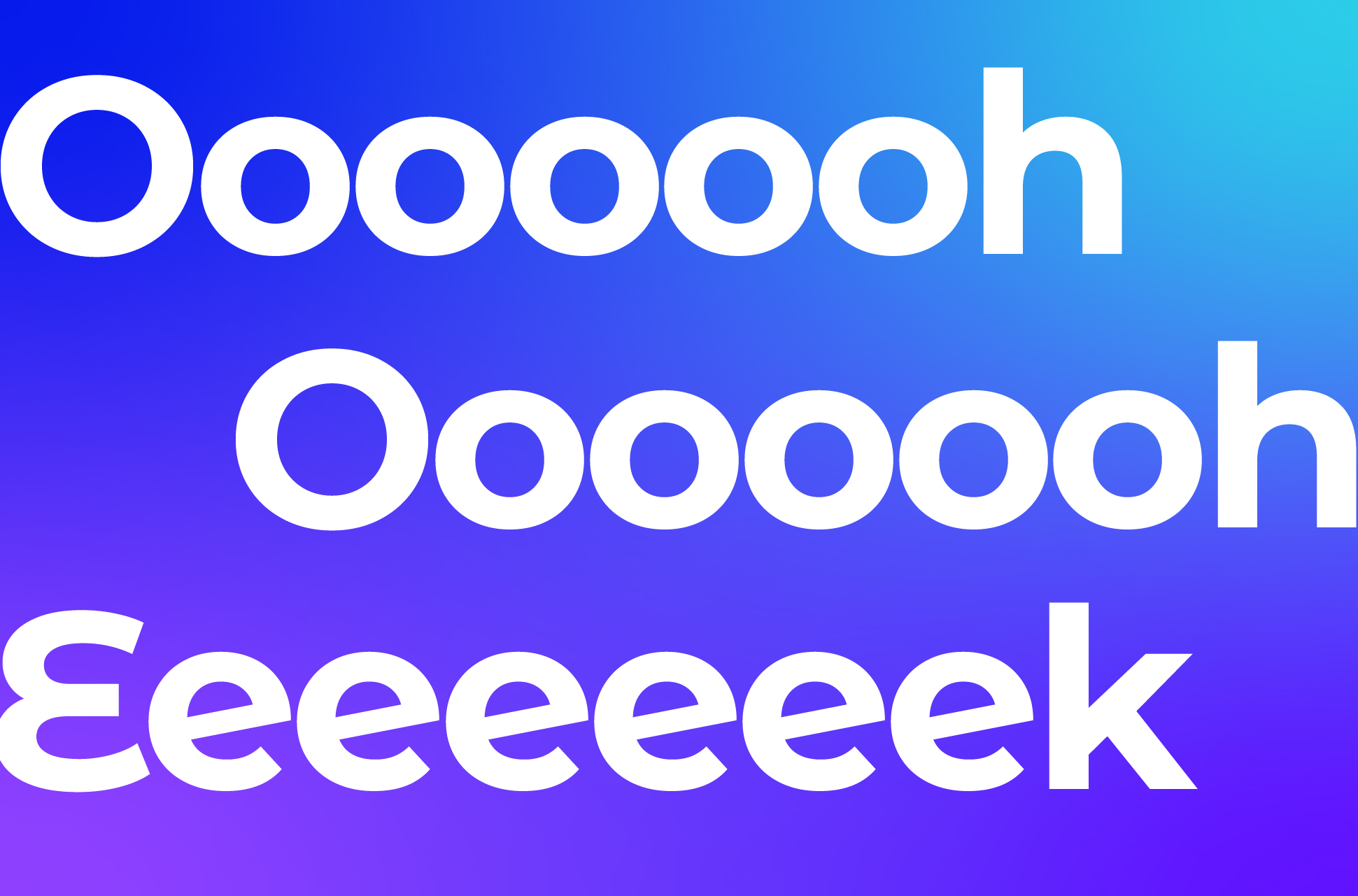 oooh and eeek wording on purple background