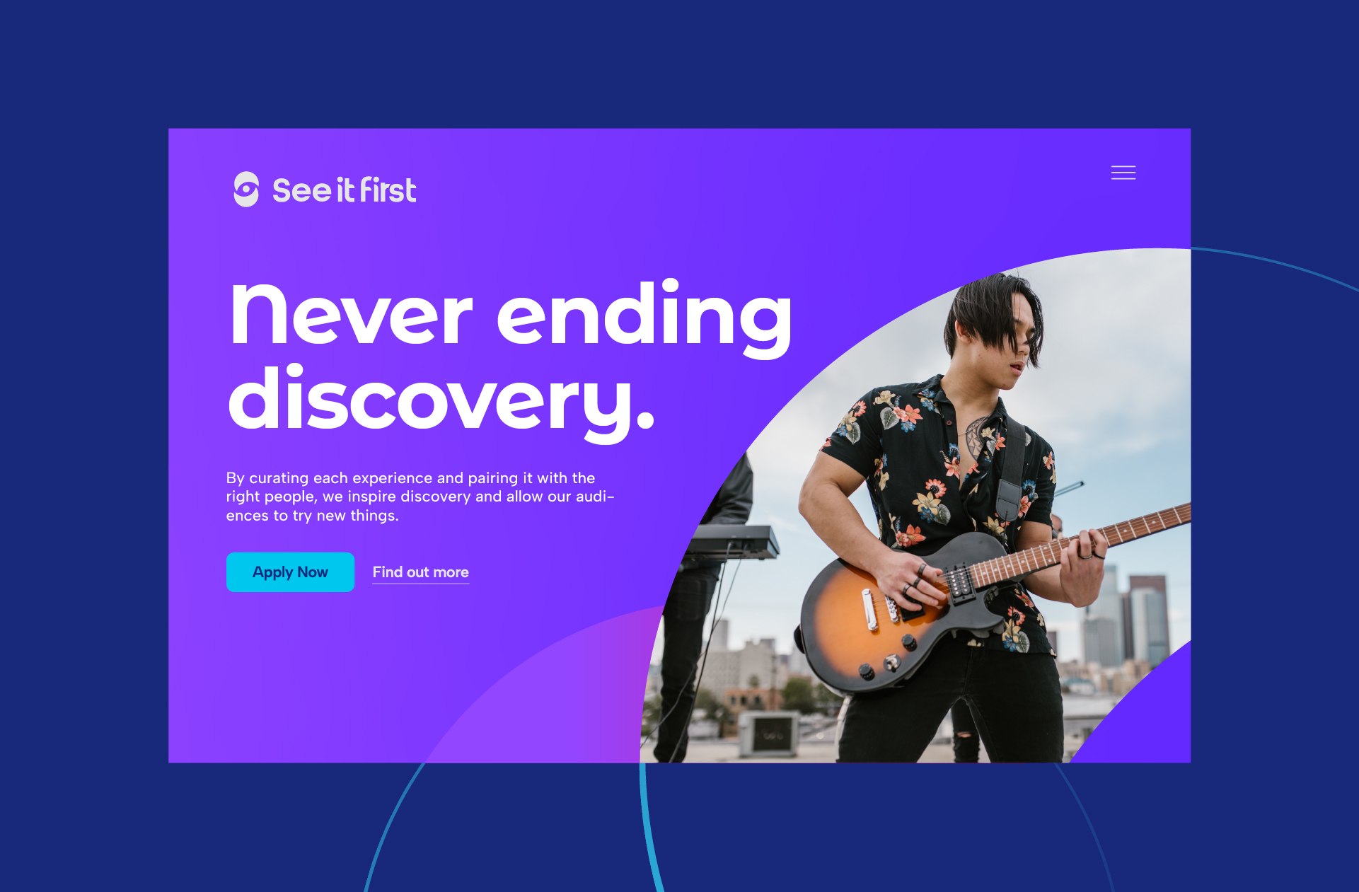 person playing guitar beside never ending discovery letters