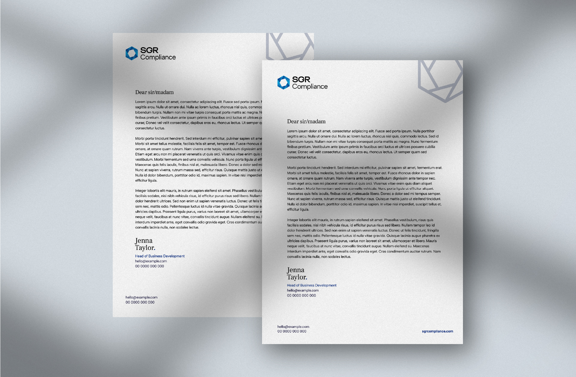 SGR Compliance - Letterhead Design