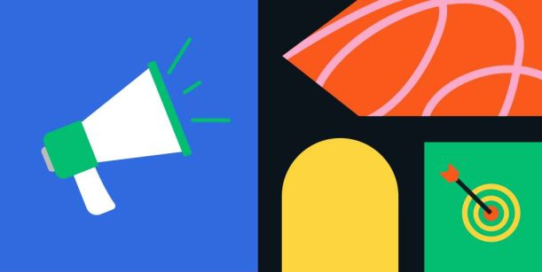rebranding tips and ideas icons on a multicolour background