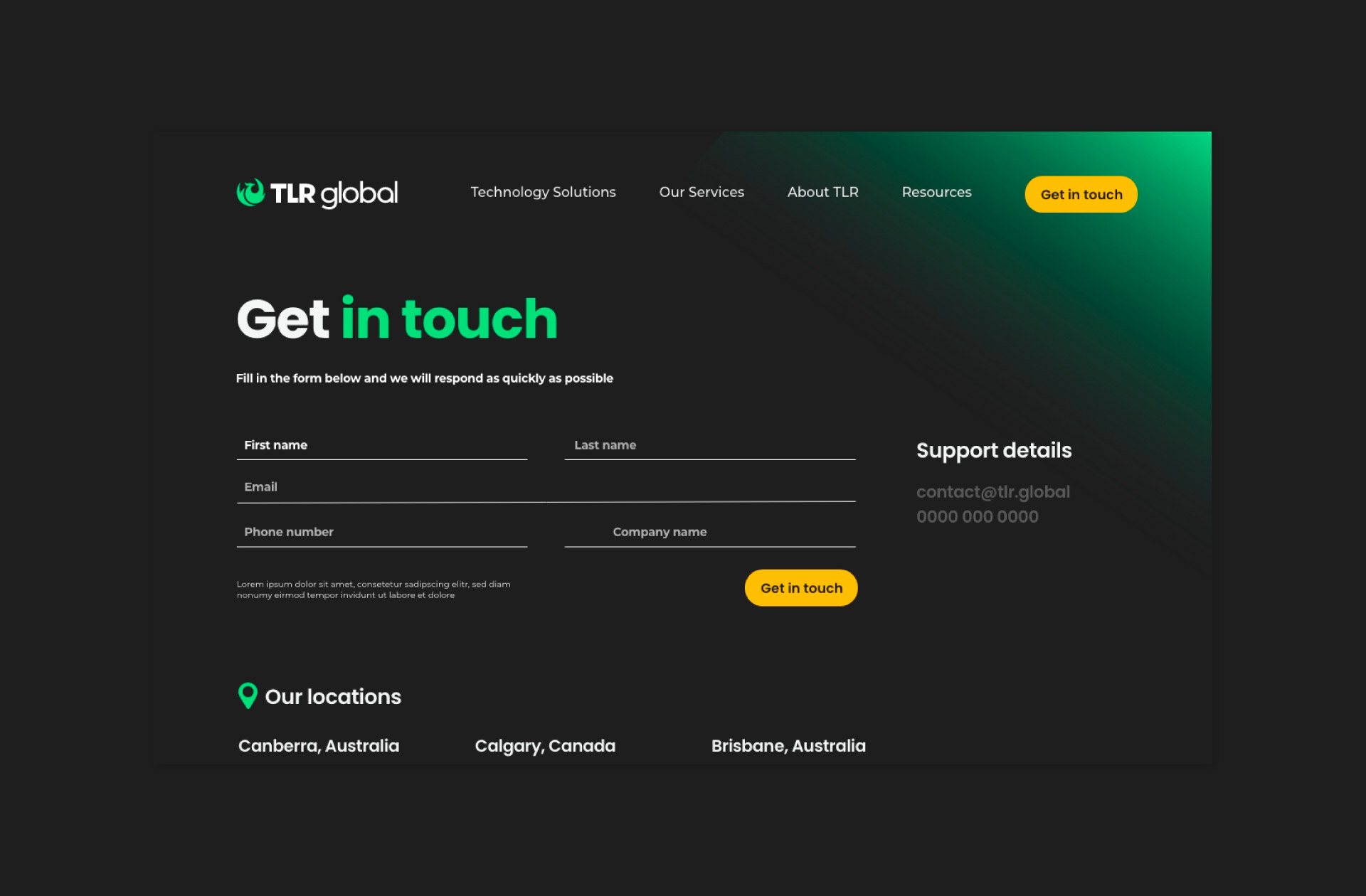 TLR contact us website