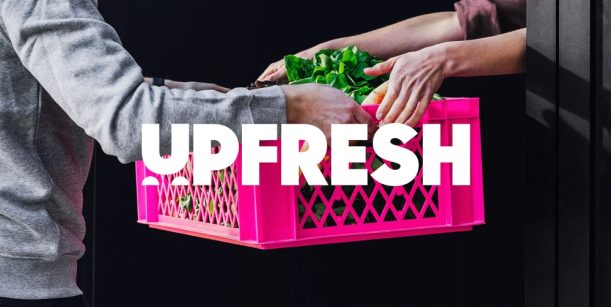 veg in pink crate