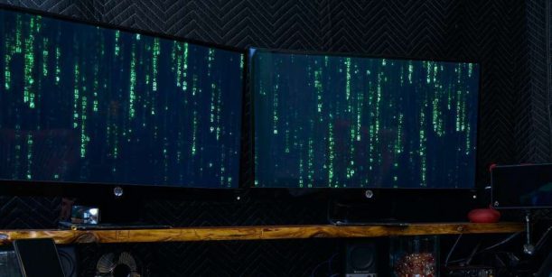 website hosting matrix green text on a screen
