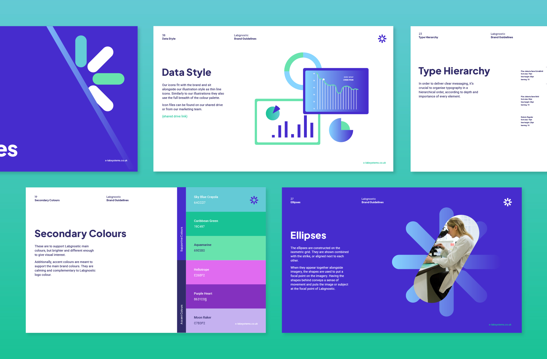 X-Lab brand guidelines document alternative view