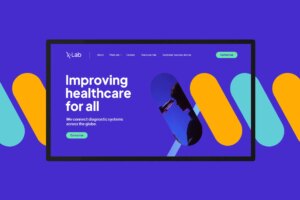 X-Lab website design style in computer monitor
