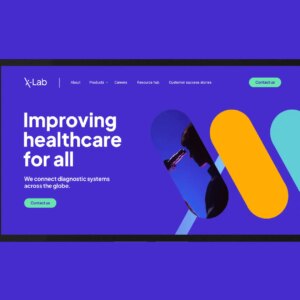 X-Lab website design style in computer monitor