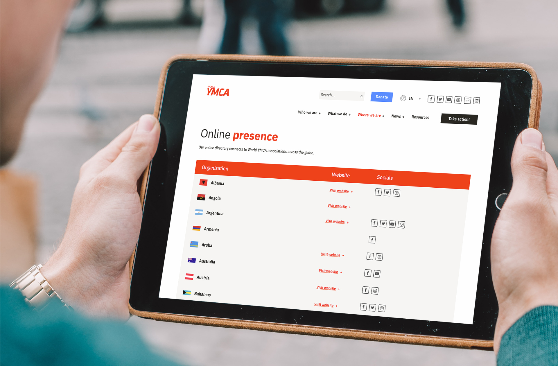 YMCA – Case study – Ipad mockup